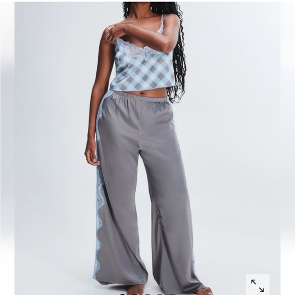 Savage X Fenty Nite Shade Wide Leg Silky Satin Sleep Pant with Lace, size 2XL - Picture 1 of 13